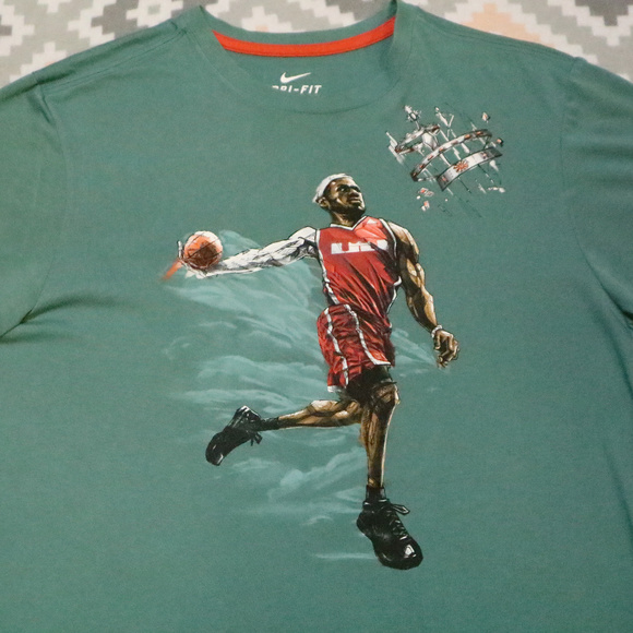 Nike Other - NIKE Lebron James Jade Green Dunk Dri-FIT Shirt